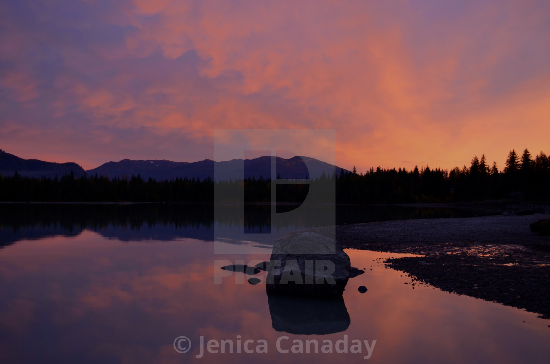 "Sunset at Skater's Cabin" stock image