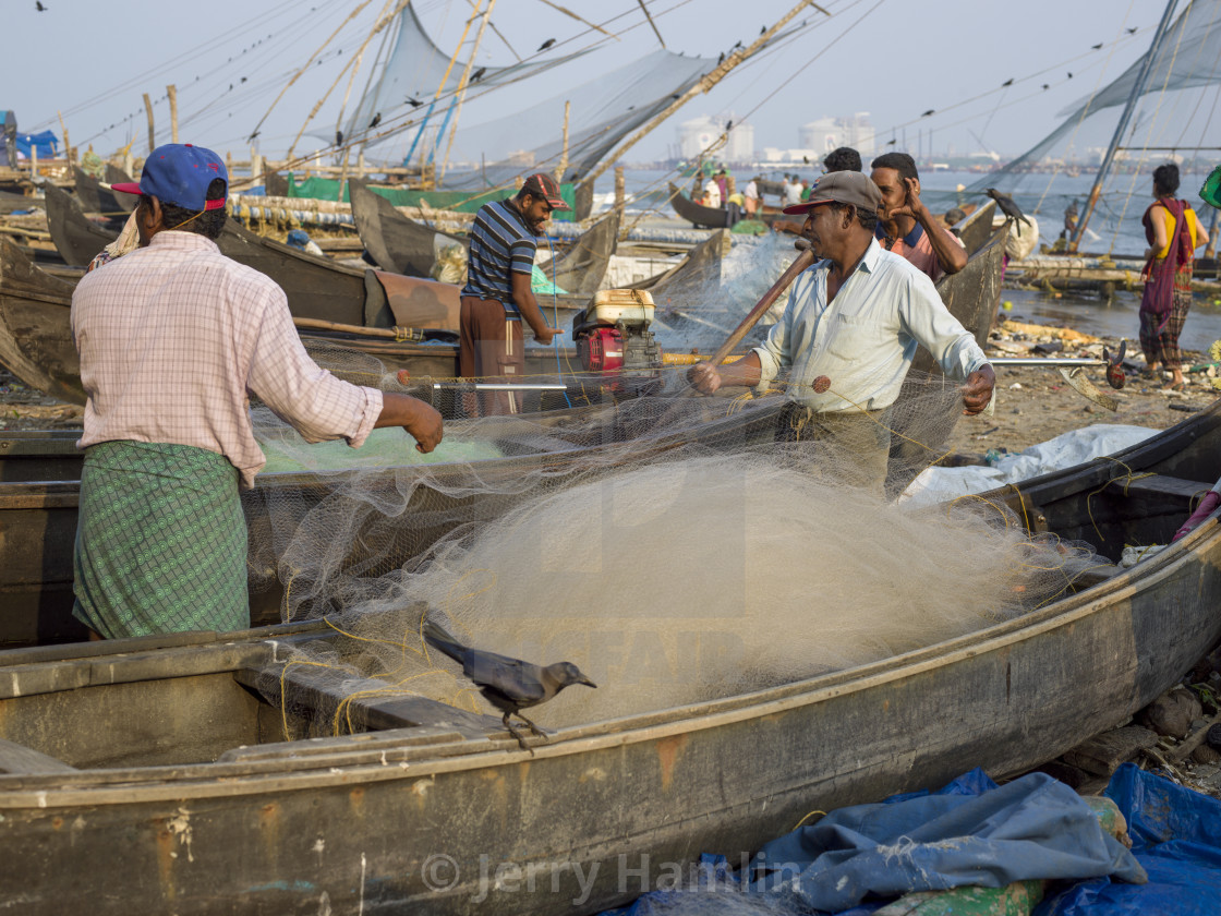 "Fishing Boats at Fort Kochi" stock image