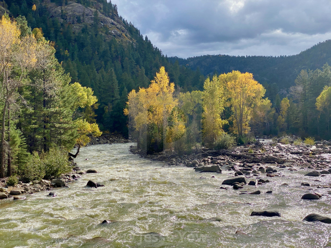 "Early Fall on the Animas River" stock image