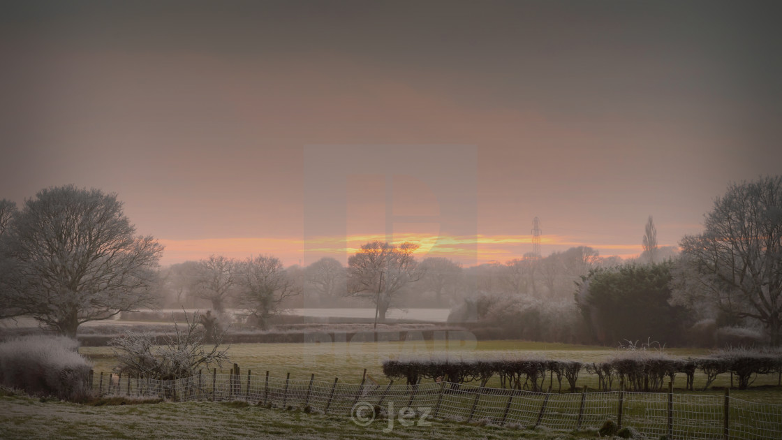 "Cold and misty evening" stock image