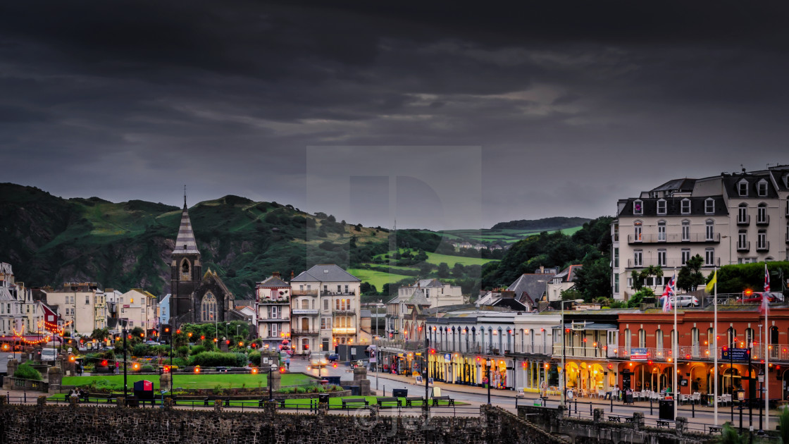 "Ilfracombe at night" stock image