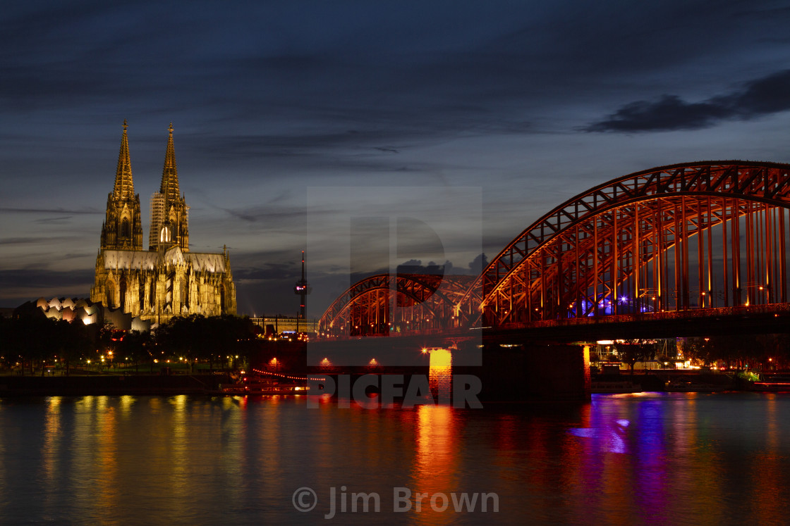 "Cologne Cathedral over the Rhine" by Jim Brown - £15.00 "Cologne Cathedral over the Rhine" stock image