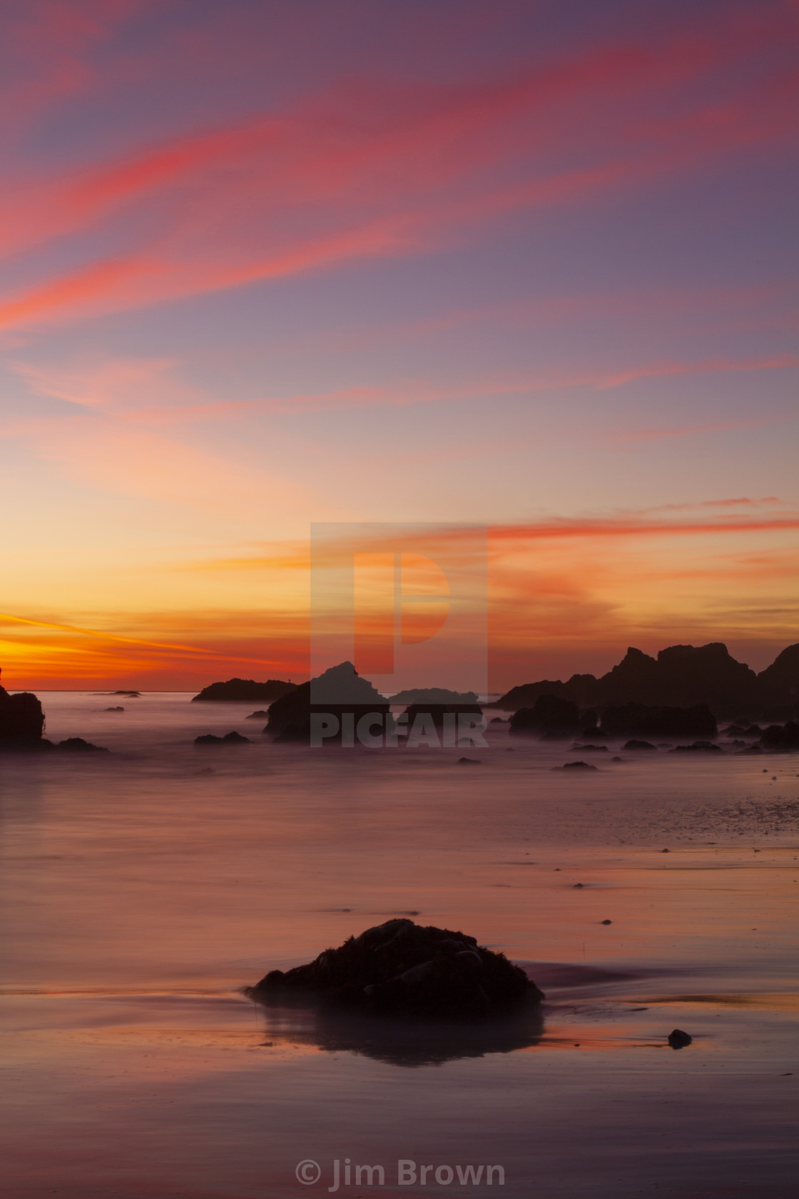 "Brilliant beach sunset" stock image