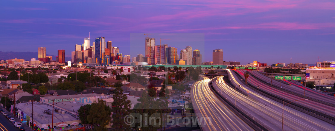 "Los Angles at dusk" by Jim Brown - £20.00 "Los Angles at dusk" stock image