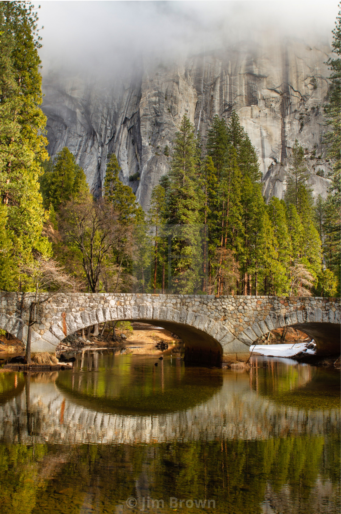 "Stone bridge reflection" by Jim Brown - £15.00 "Stone bridge reflection" stock image