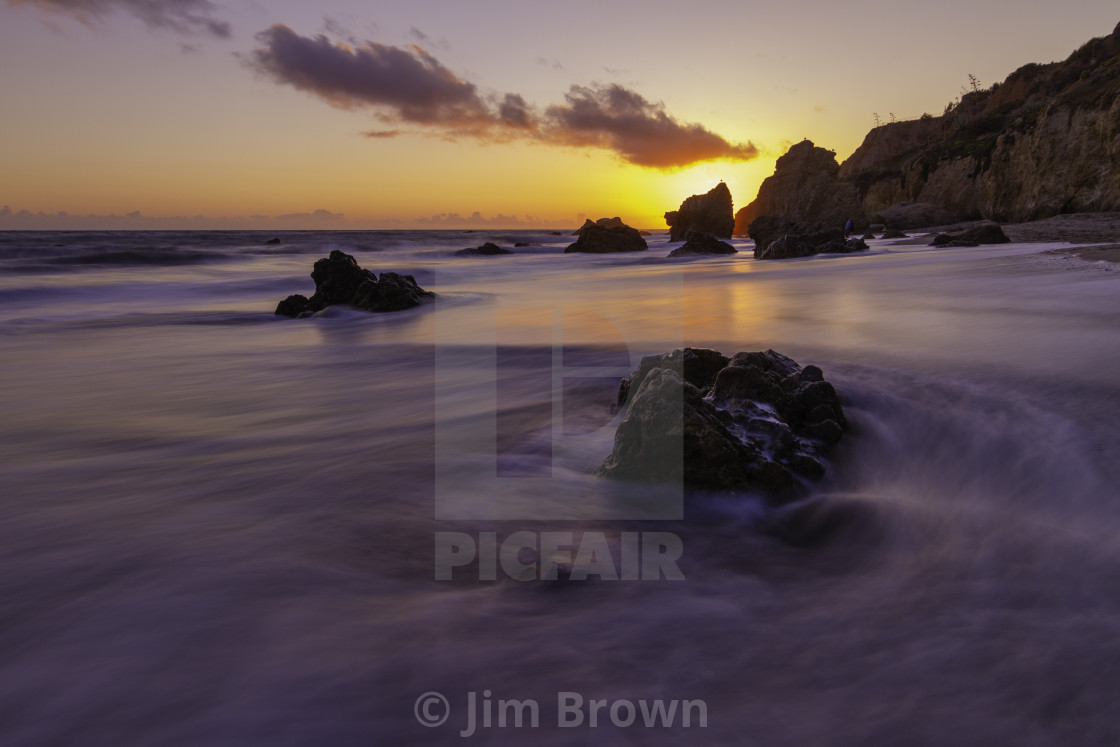 "Sunset along the Malibu coast" by Jim Brown - £10.00 "Sunset along the Malibu coast" stock image
