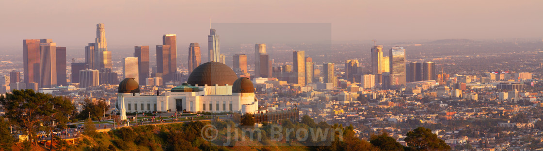 "Griffith Observatory with the Los Angeles skyline at sunset" by Jim Brown - £12.00 "Griffith Observatory with the Los Angeles skyline at sunset" stock image