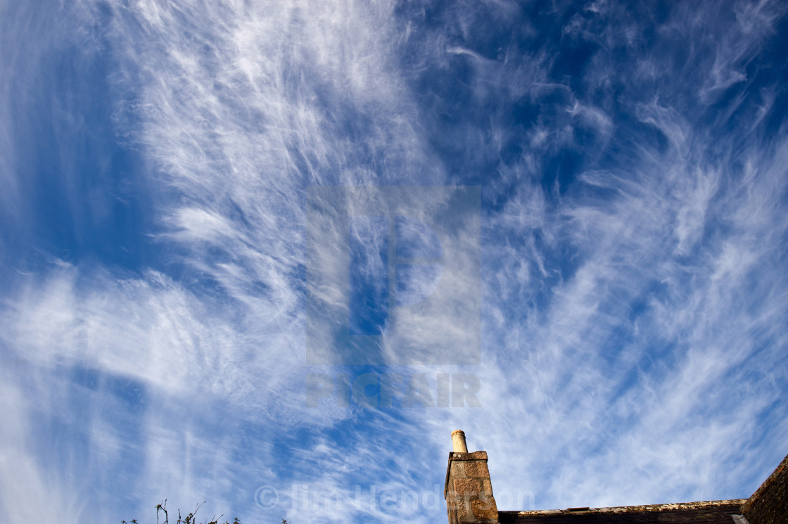 "Cirrus Clouds over Deeside" stock image