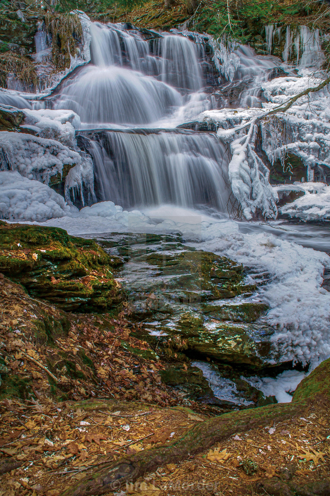 "Waterfall End of Winter" stock image