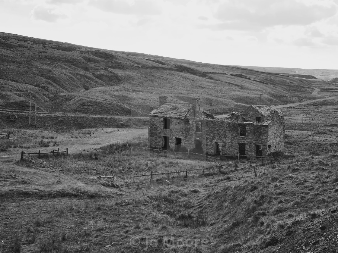 "Delapidated former mine workers house" stock image