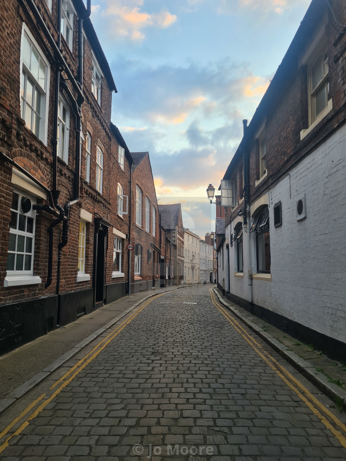 "A quiet side street in the early evening" stock image