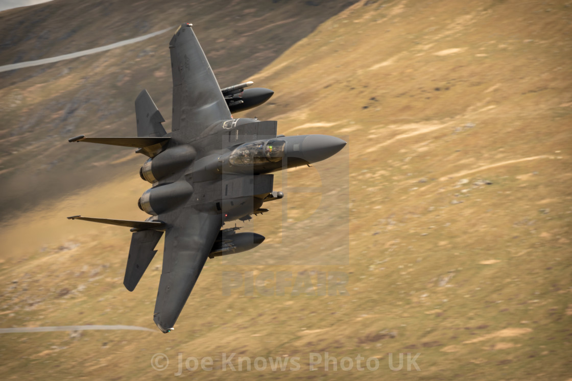 "F15 through the Mach Loop / LFA7 - Cad West / East approach." stock image