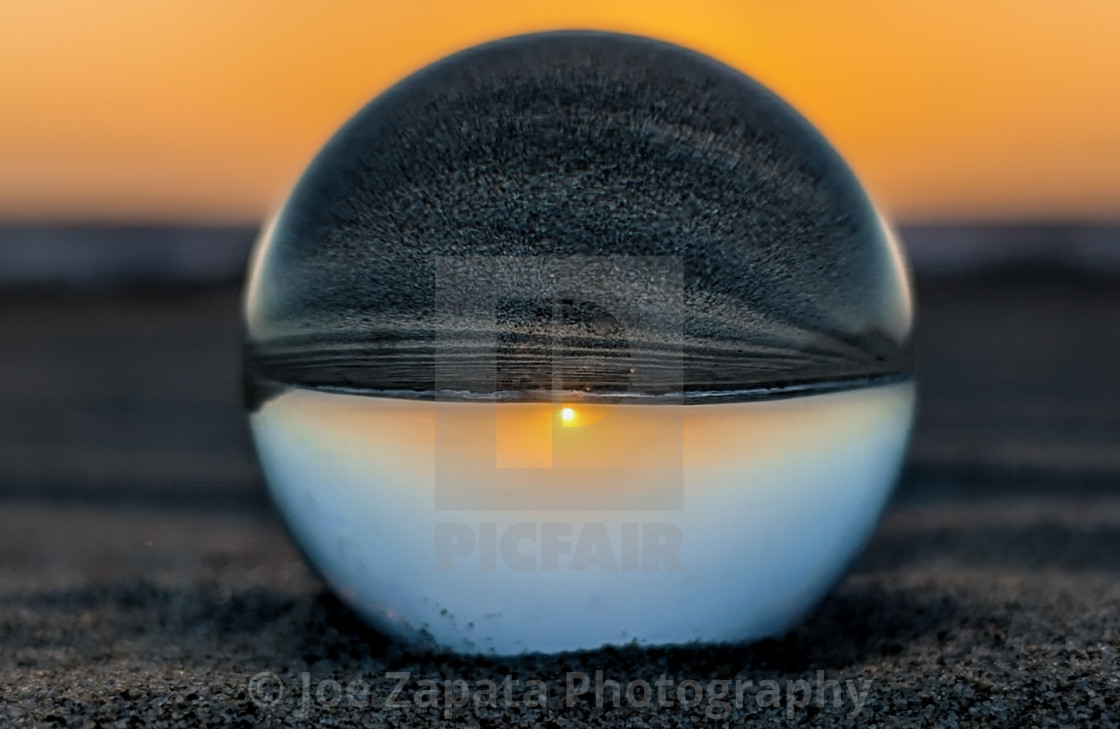 "Lens Ball Inverted Sunset" stock image