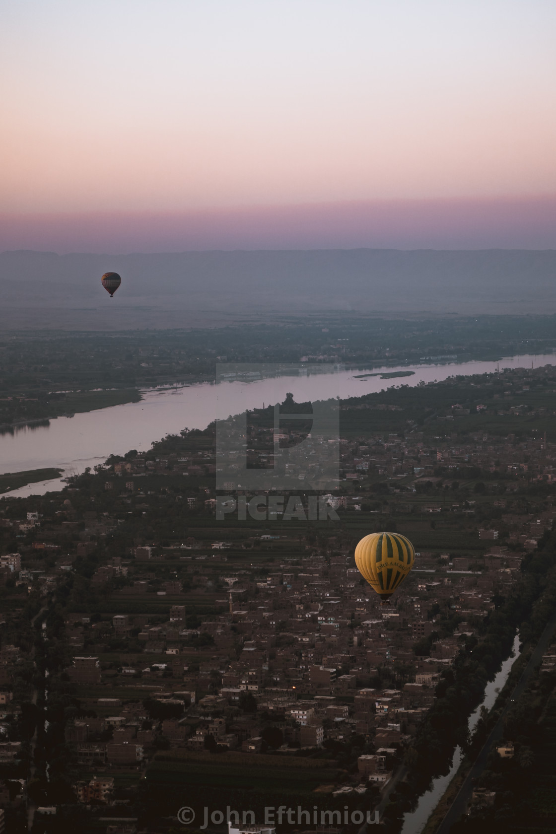 "Flying Over Luxor" stock image