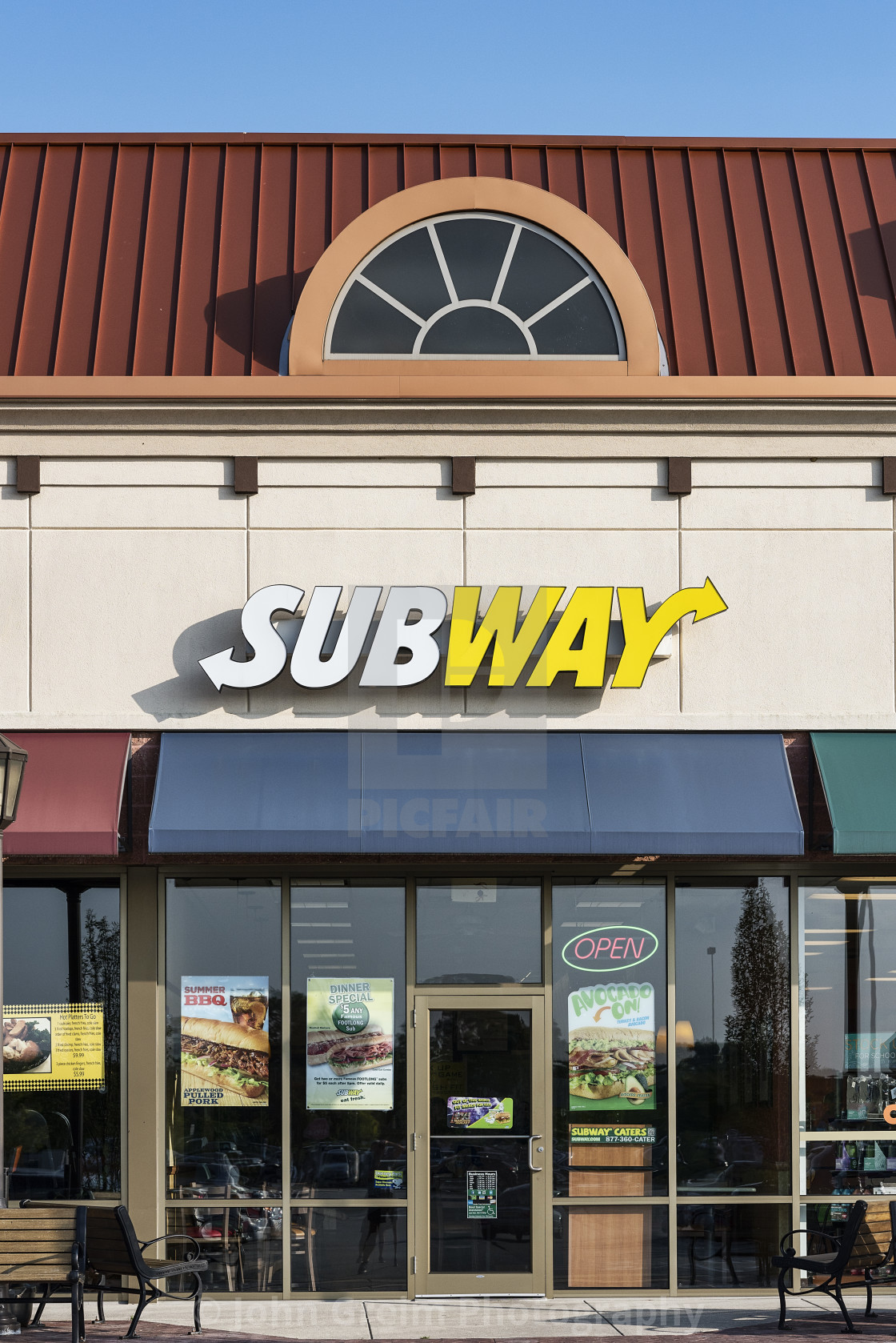 "Subway Sandwiches fast food store." stock image