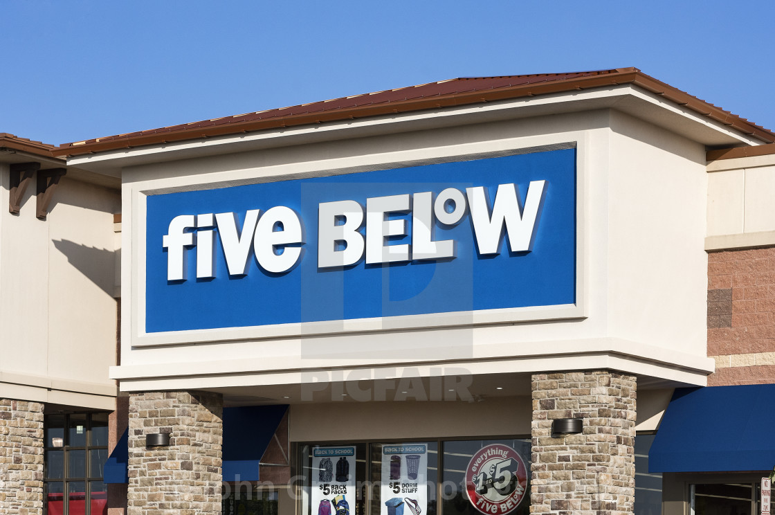 "Five Below store." stock image