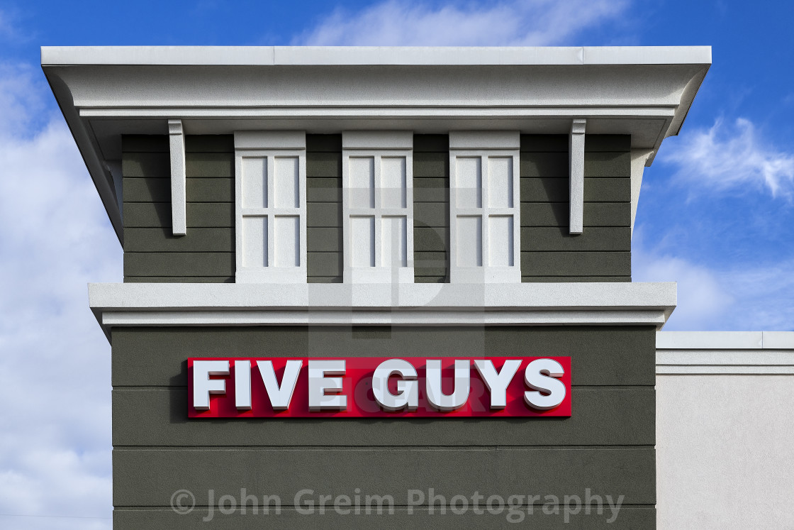 "Five Guys restaurant exterior, Orlando, Florida" stock image