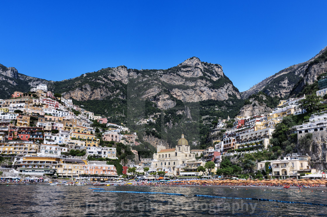 "The charming coastal resort village of Positano, Italy" stock image