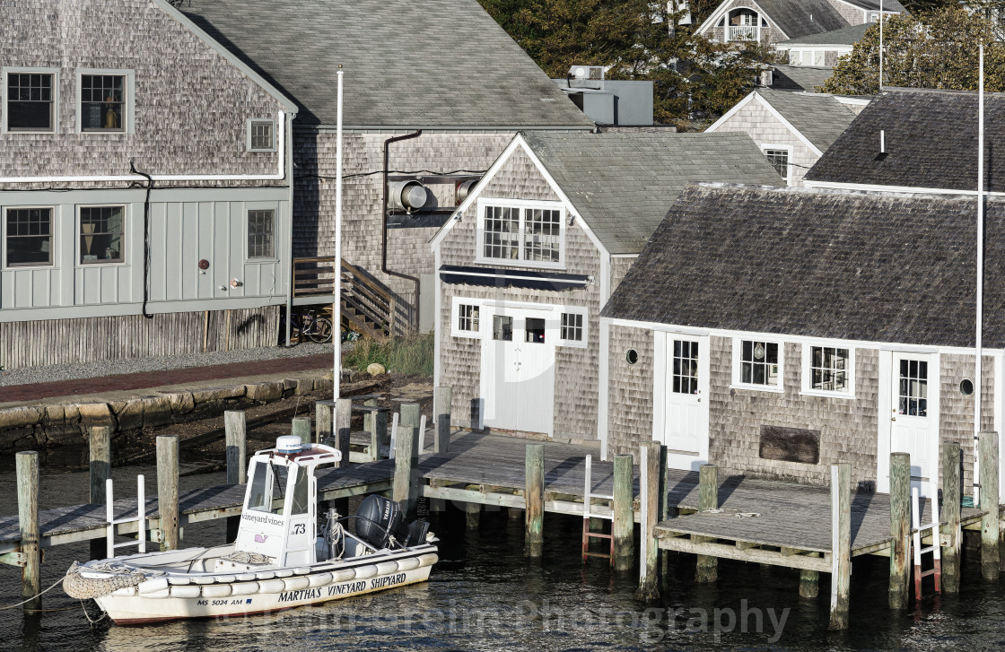 "Charming Edgartown harbor Martha's Vineyard" stock image