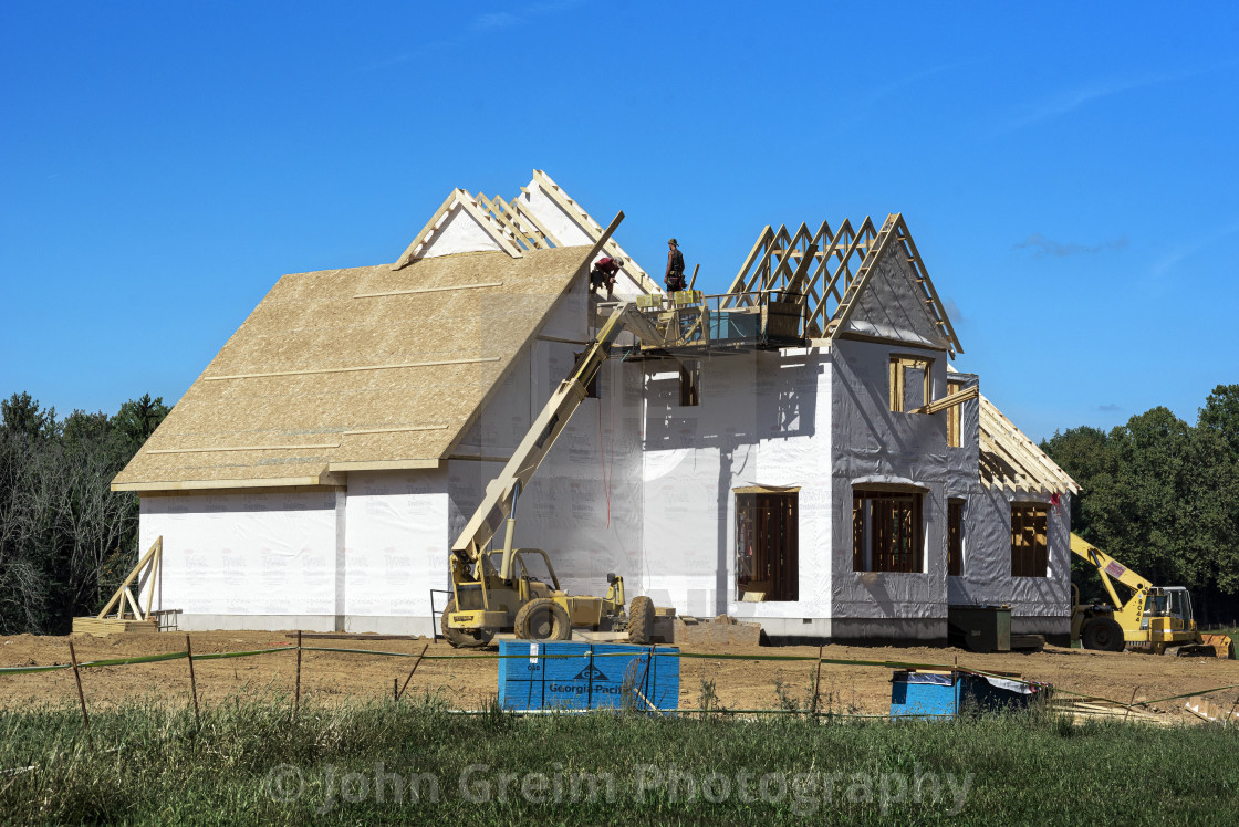 "Upscale new home construction" stock image