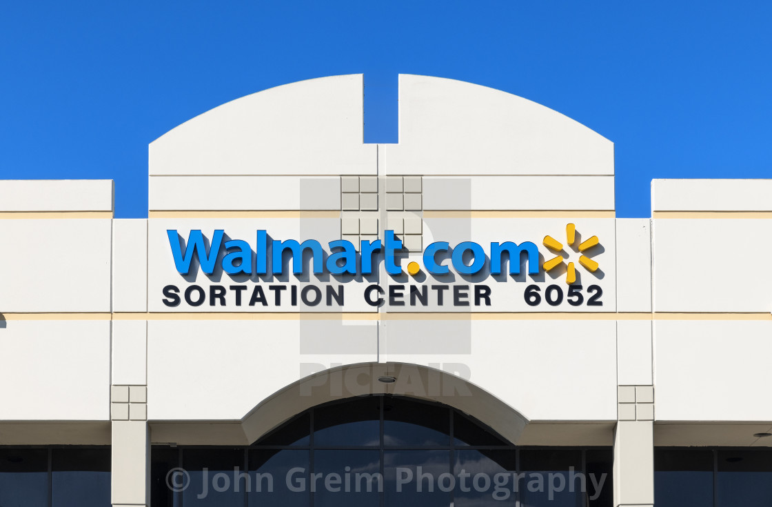 "Walmart sortation center." stock image