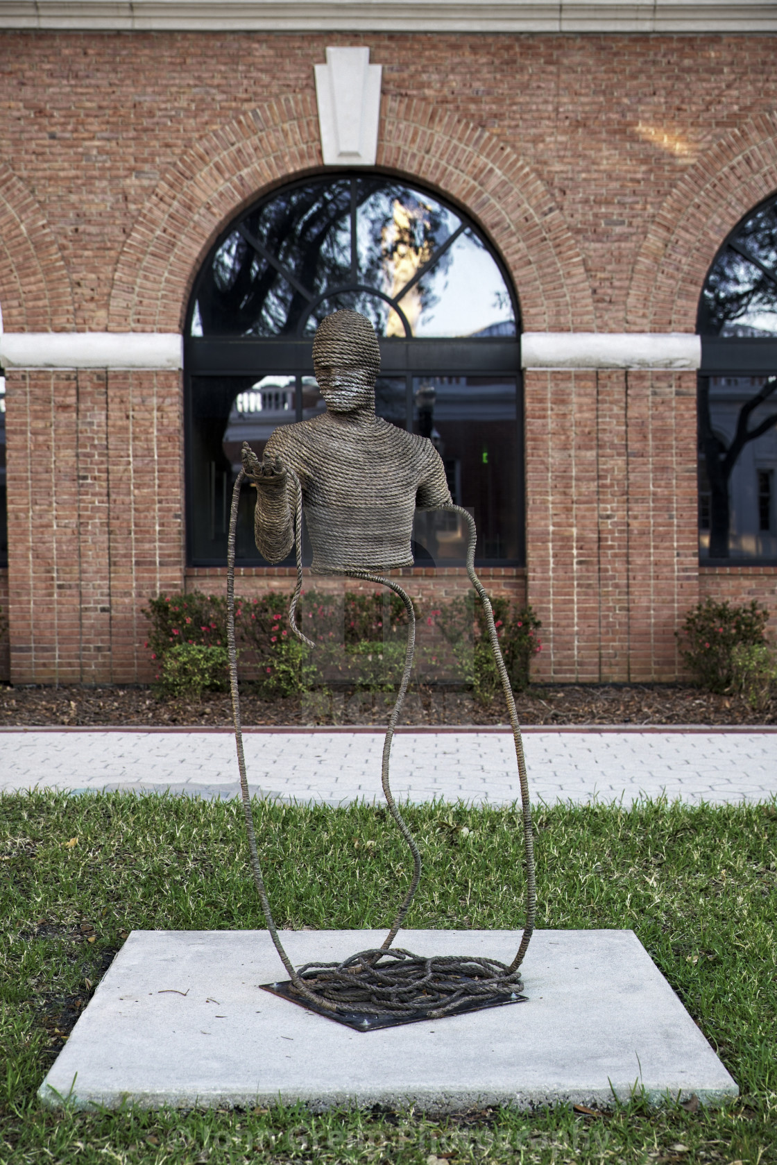 "Unraveled sculpture in downtown Lakeland." stock image