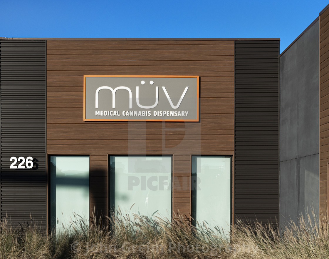 "MUV Medical Cannabis dispensary." stock image