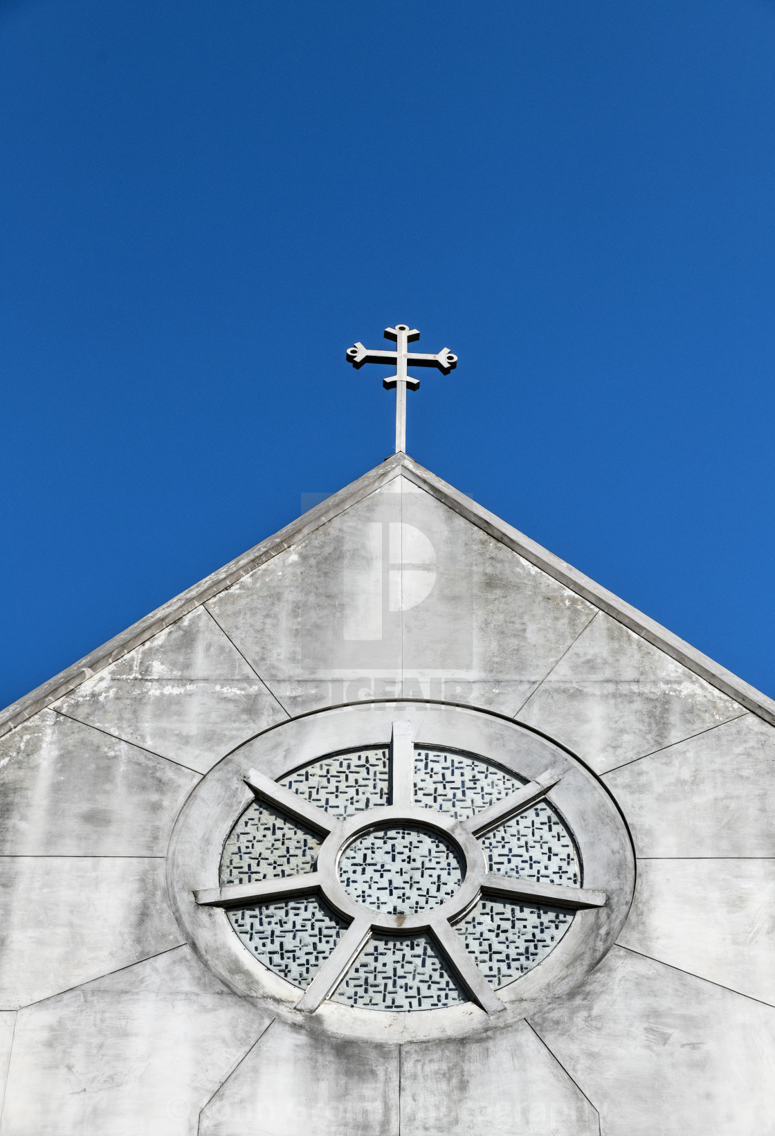 "Exterior of church, Monastery of the Holy Spirit Trappist Abbey" stock image