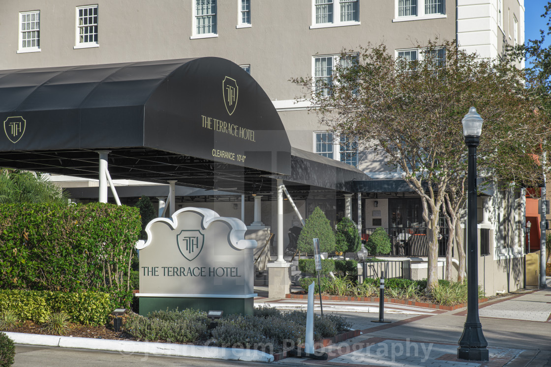 "Terrace Hotel in downtown Lakeland." stock image