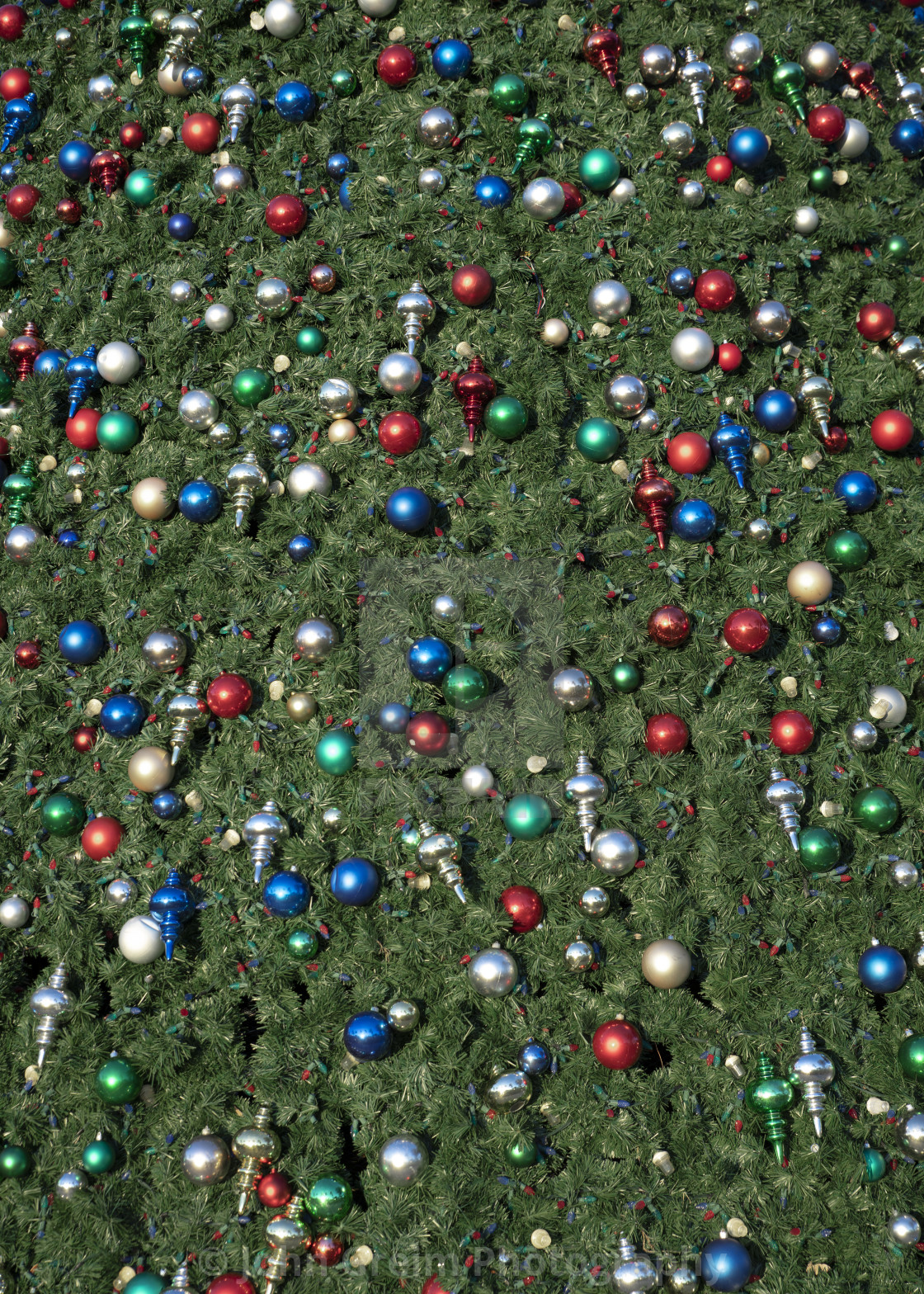 "Decorated Christmas tree detail" stock image