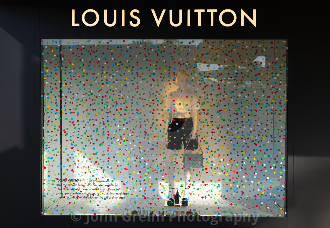 "Louis Vuitton window design at the Waterside Shops" stock image