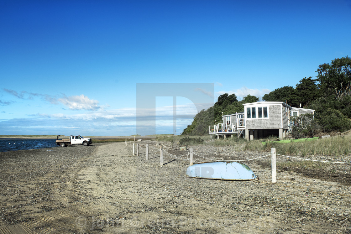 "Beach cottage at Nauset Harbor." stock image