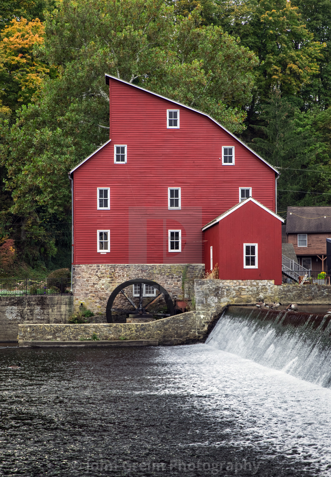 "Red Mill Museum Village." stock image