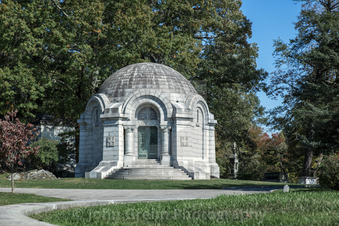 "Mausoleum at Sleepy Hollow Cemetery" stock image