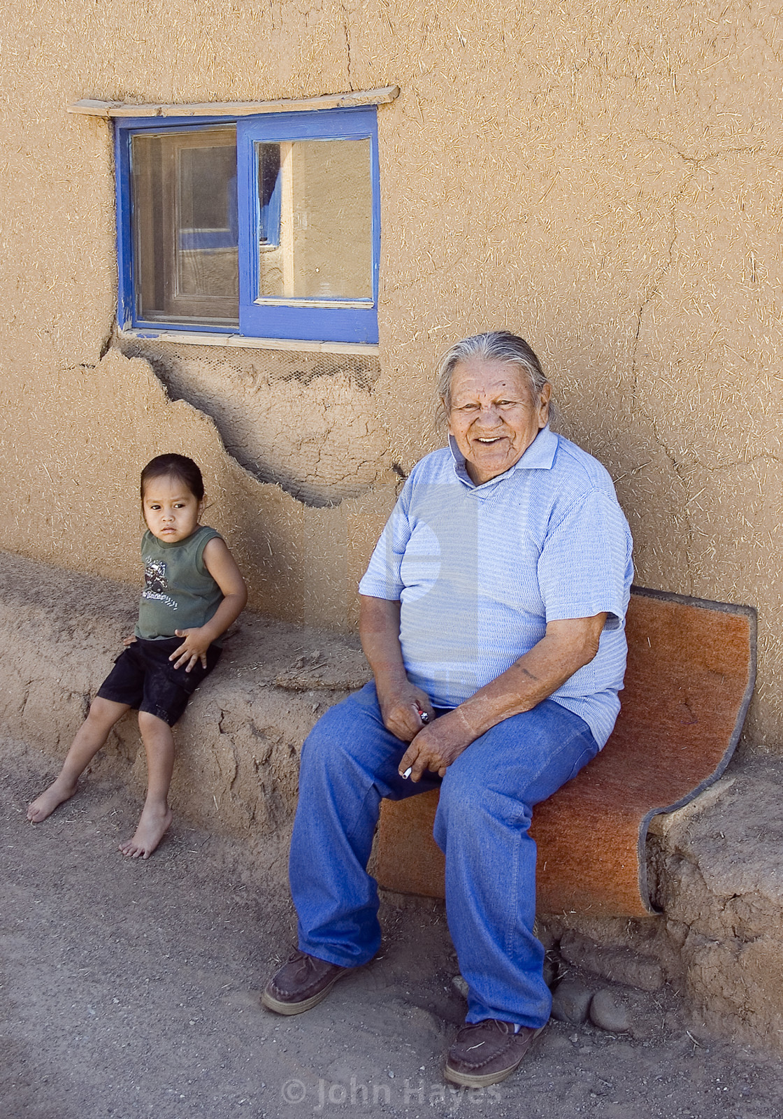 "Grandfather and granddaughter" stock image