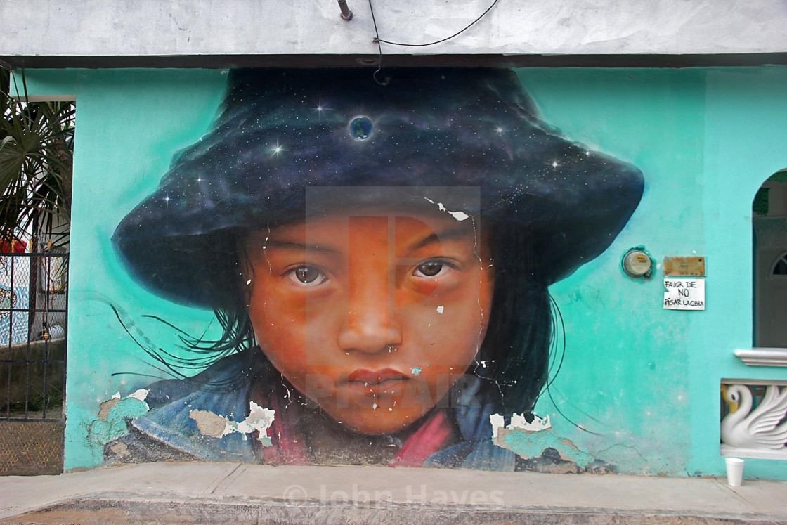 "Wall painting, Holbox, Mexico" stock image