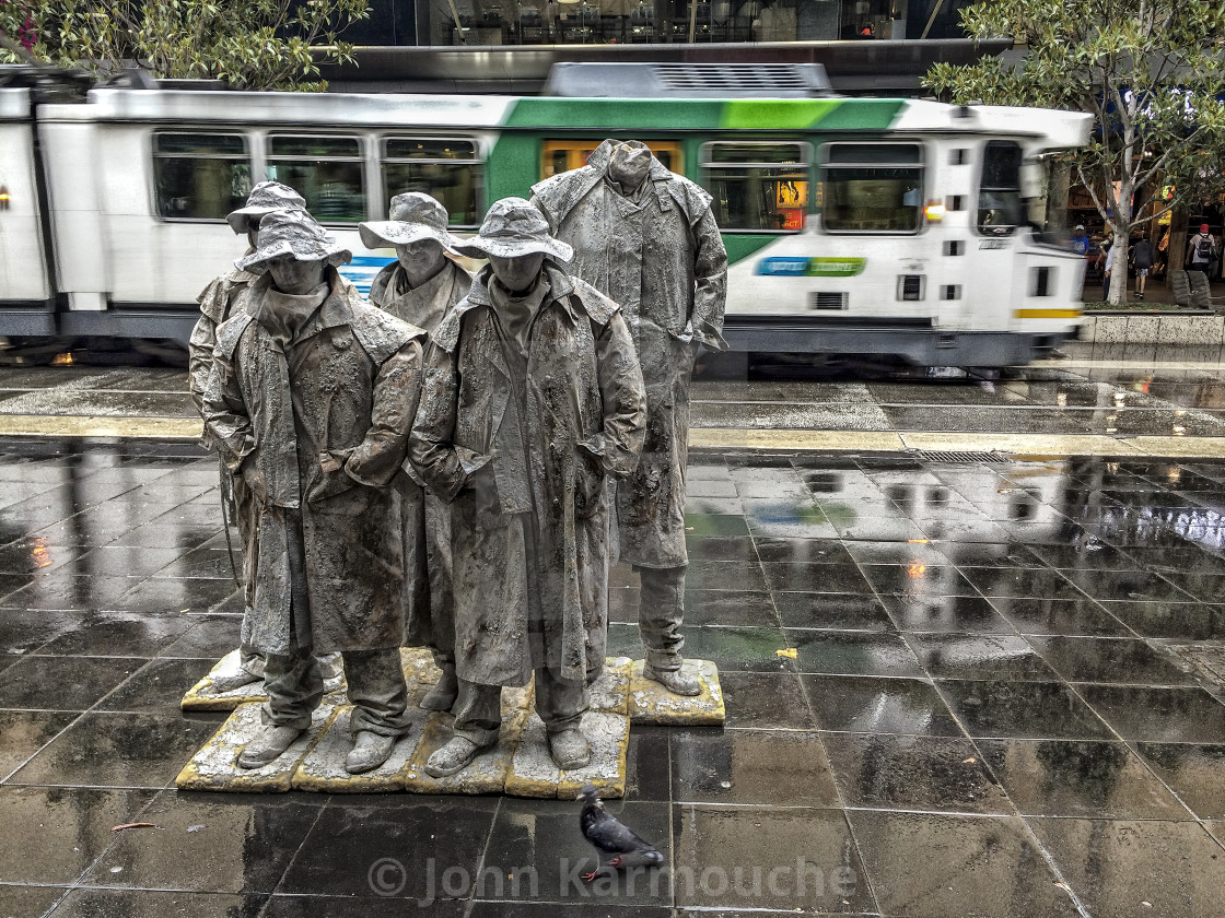 "Human Australian Stockmen Statues" stock image