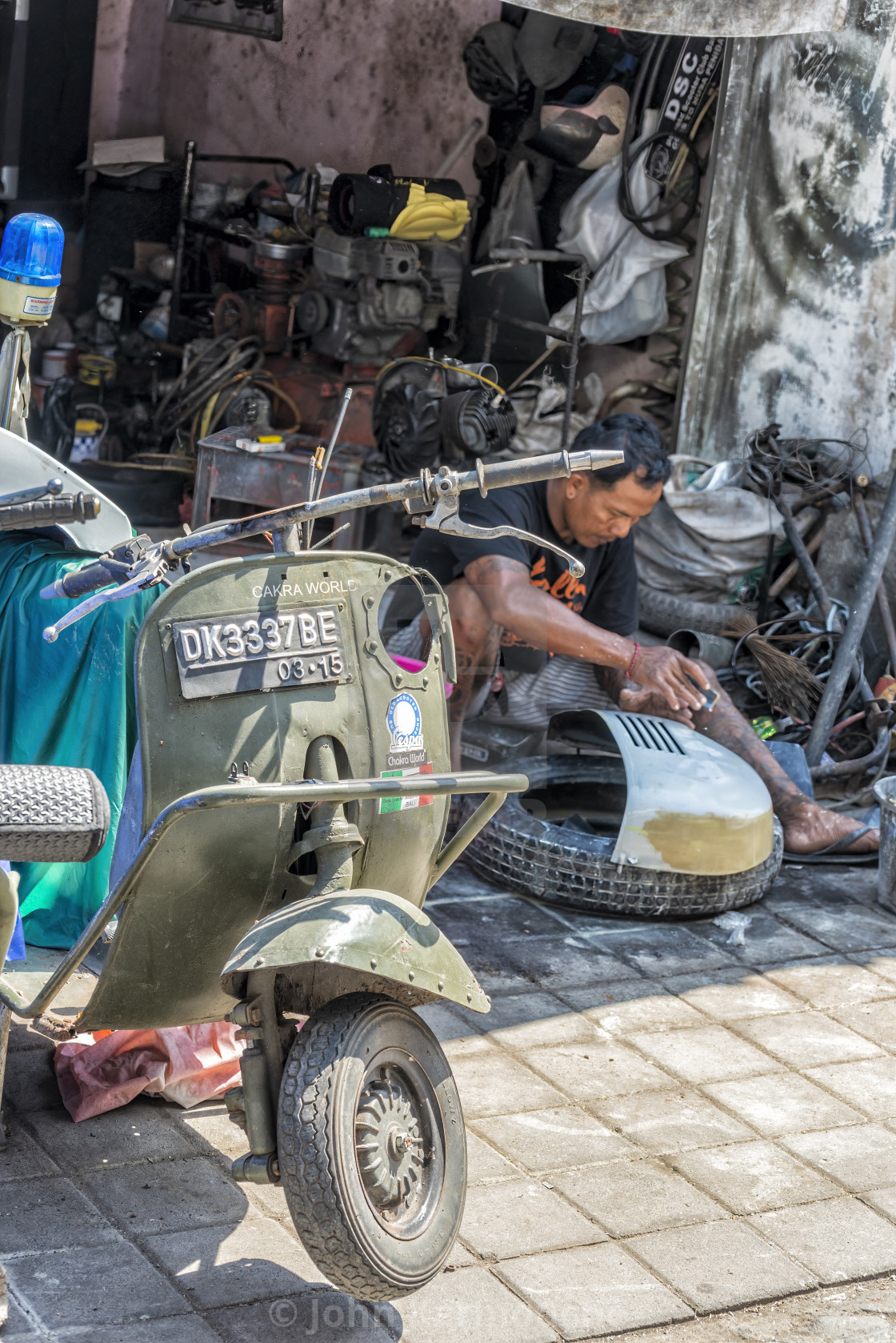 "Ubud Scooter Workshop" stock image