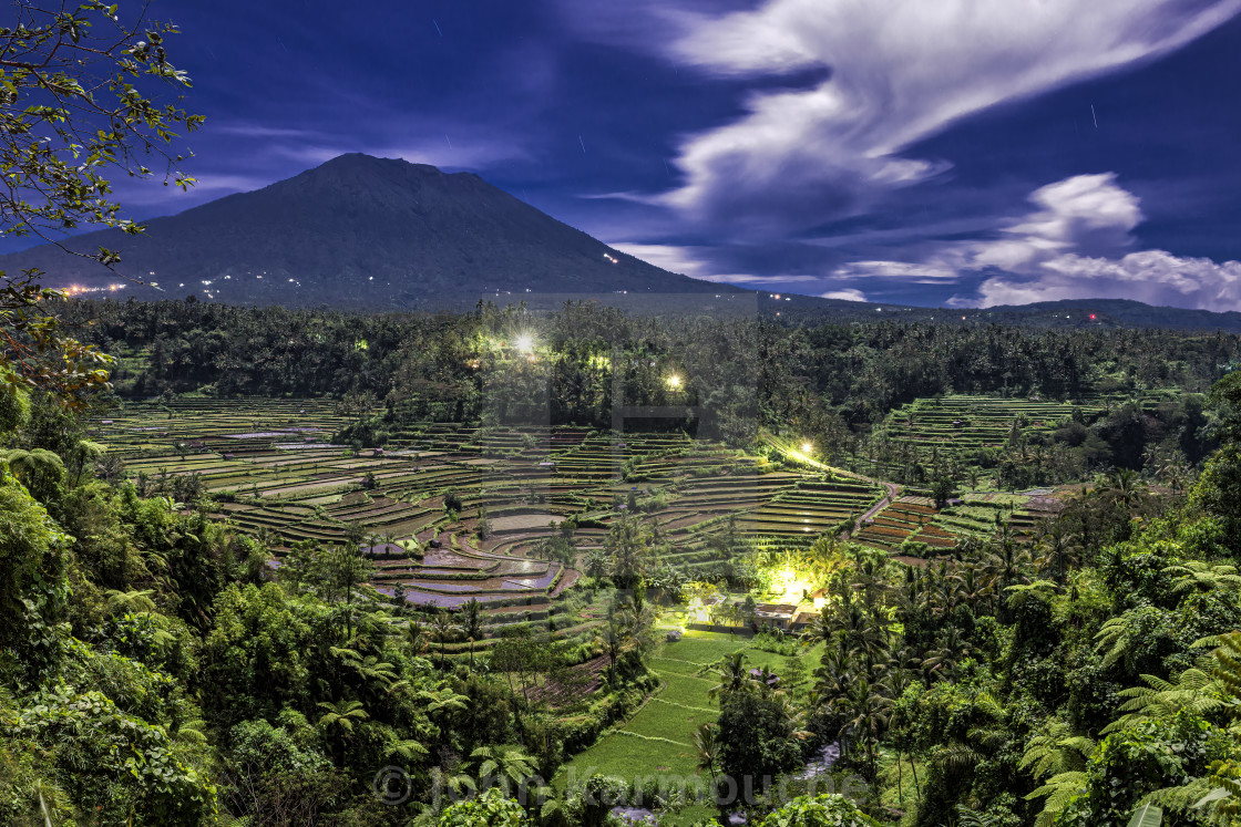 "Bali Village Nightlights" stock image