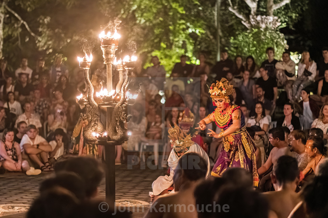 "Performance of the Balinese Kecak dance, Ubud, Bali." stock image