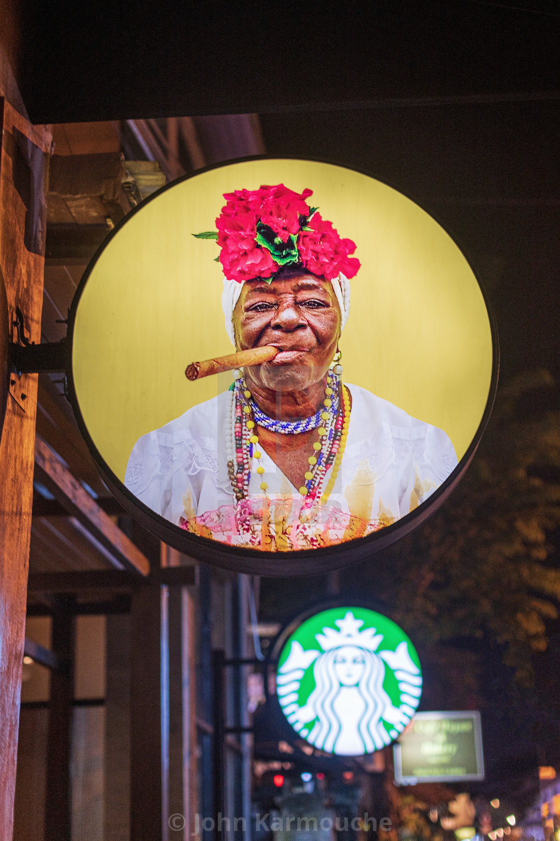 "Illuminated Ubud Restaurant Sign" stock image