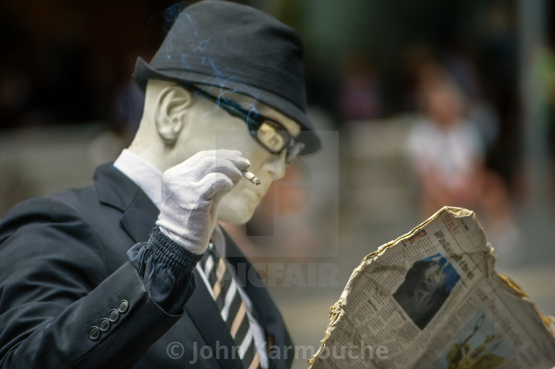 "Human Smoker Statue" stock image