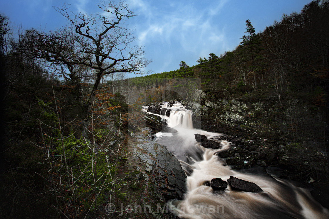 "Rogie Falls, Scottish Highlands" stock image