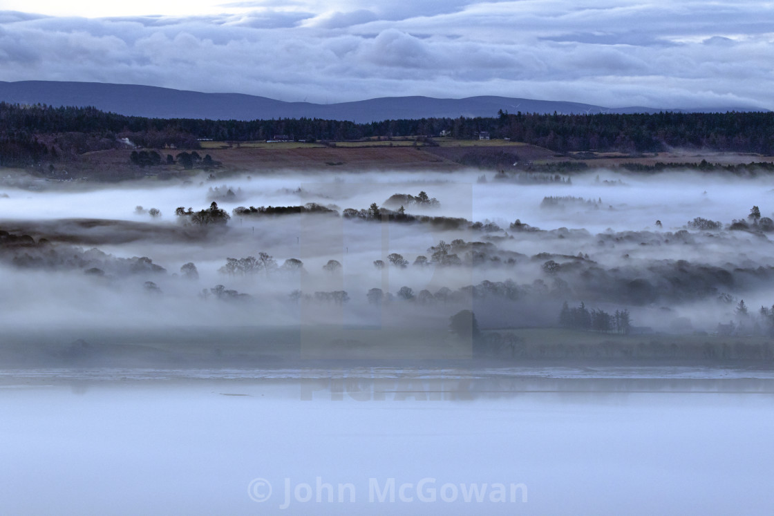 "The Black Isle in the Mist, Scottish Highlands" stock image