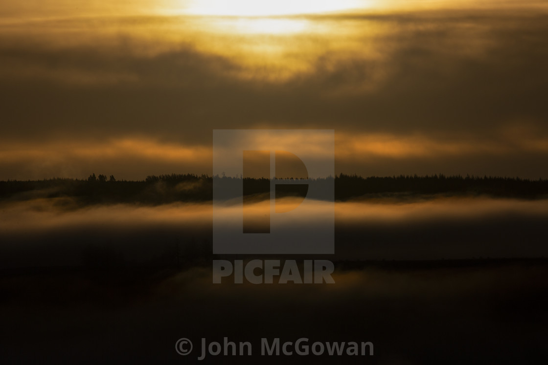 "Sunrise from Ardullie, Scottish Highlands" stock image