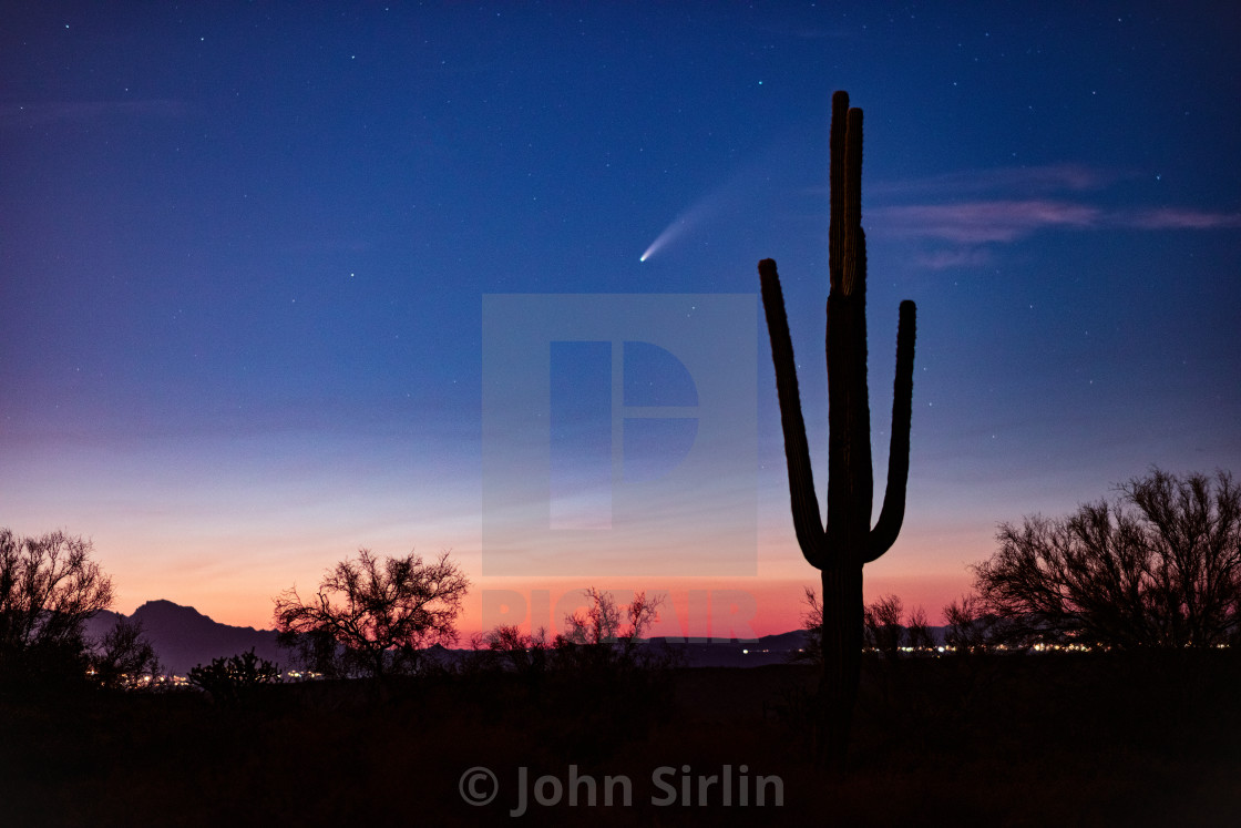 "Comet Neowise over Phoenix, Arizona" by John Sirlin - $35.78 "Comet Neowise over Phoenix, Arizona" stock image