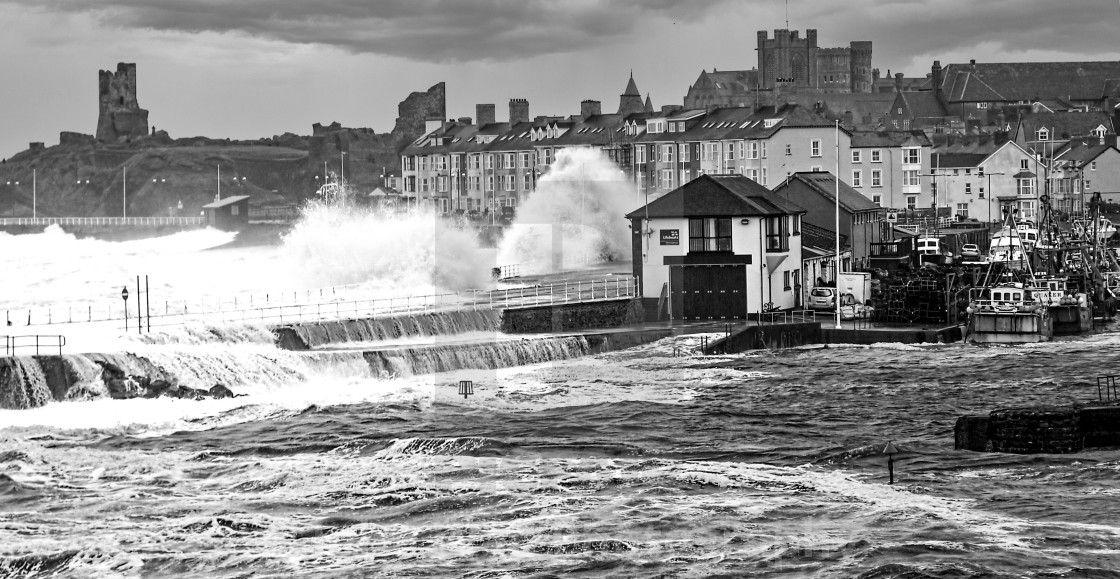 "Aberystwyth in a storm" by John Wall Photography - £12.40 "Aberystwyth in a storm" stock image