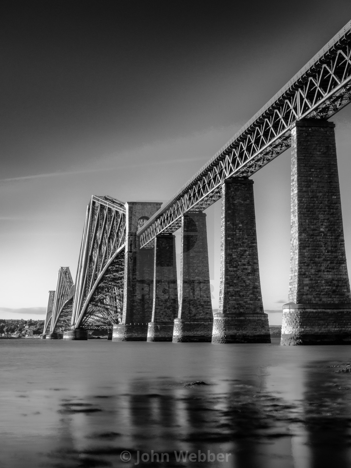 "The Forth Rail Bridge (black and white)" stock image