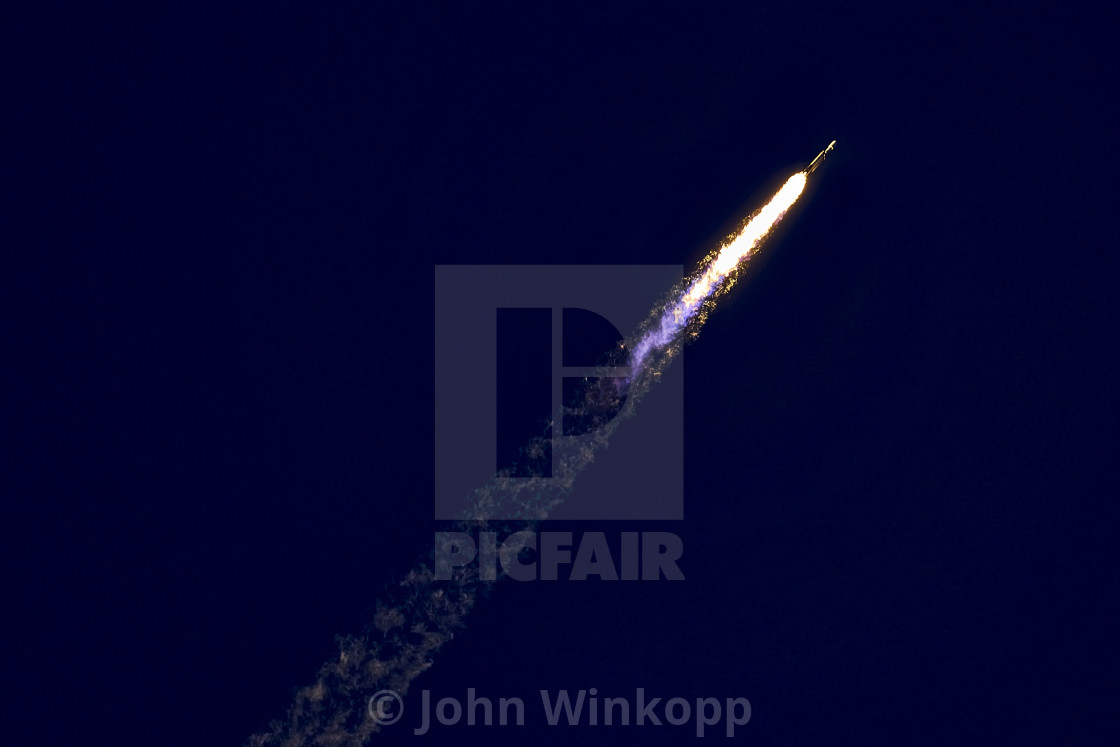 "Falcon Heavy With Golden Contrail" by John Winkopp - $15.26 "Falcon Heavy With Golden Contrail" stock image