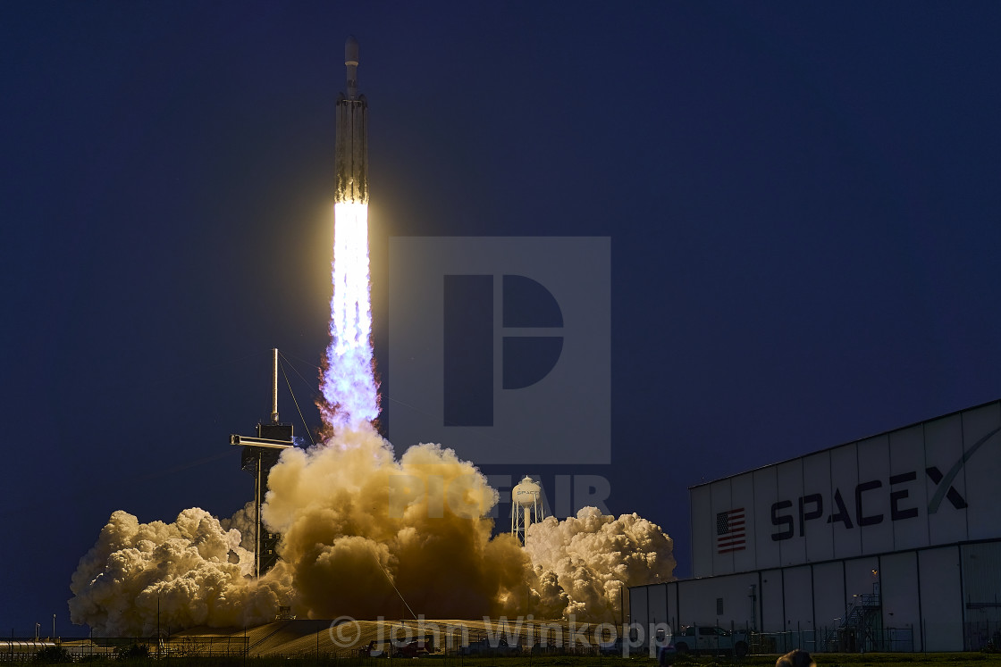 "Falcon Heavy Launches From Pad 39A" by John Winkopp - $15.33 "Falcon Heavy Launches From Pad 39A" stock image